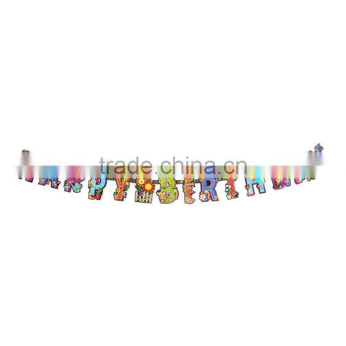 Party Decoration Birthday Alphabet Multicolor "Happy Birthday" 212cm Cheap Paper Banner