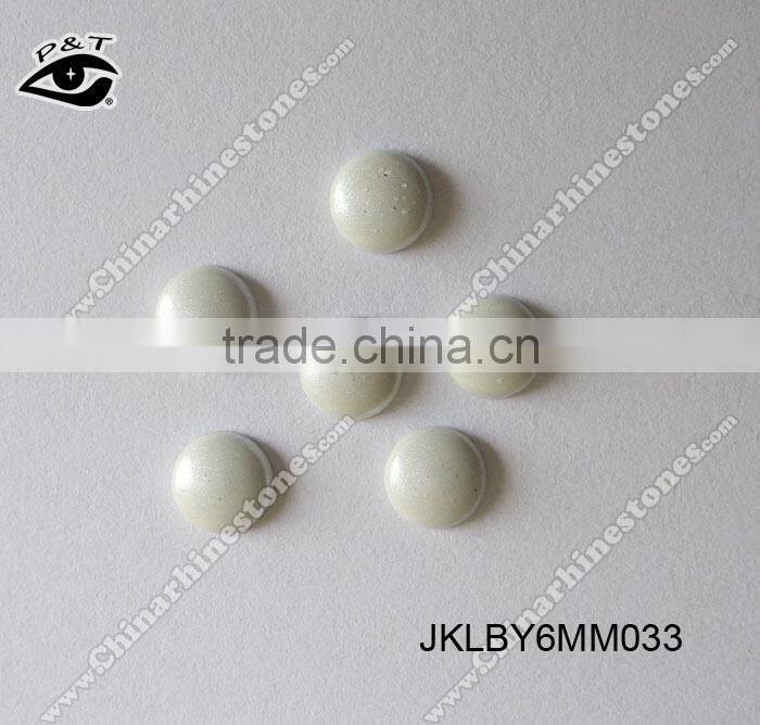 Hot fix dome stud half round studs 6MM pearl white color 033