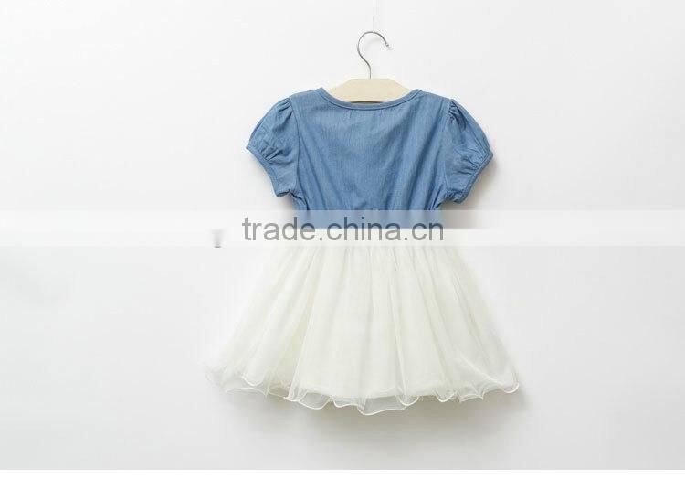 Wholesale toddler little girls denim and lace cowgirl tutu dress M5042008