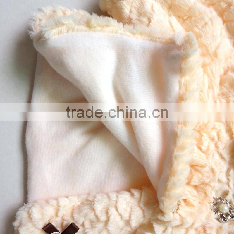 Kids Girls Faux Fur Fleece Lapel Coat Winter Warm Jacket