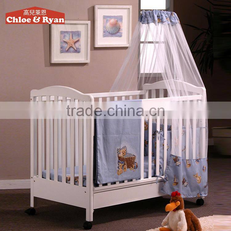 Franch Style hot selling Baby Crib, Soild wood baby crib, MDF Wooden baby bed