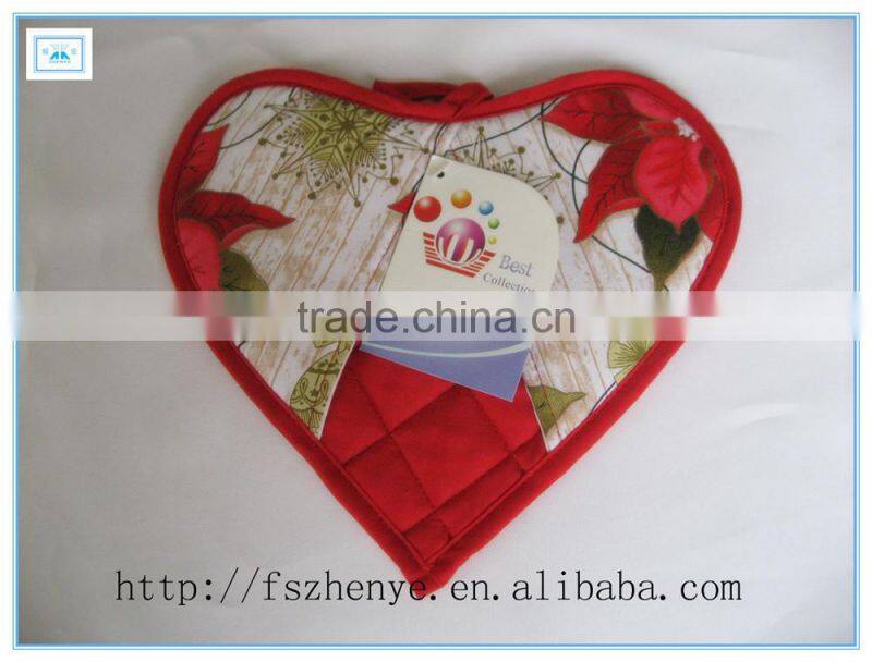 Printed 100 % Cotton Round Square Star Circle Shape Pot holder in oven mitten