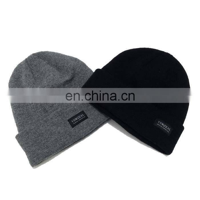 Wholesale grey men's knit slouch beanie