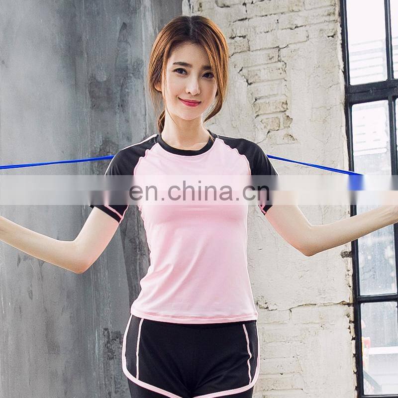 Cheap price promotion 90% polyester 10% spandex gym t shirt women wholesale