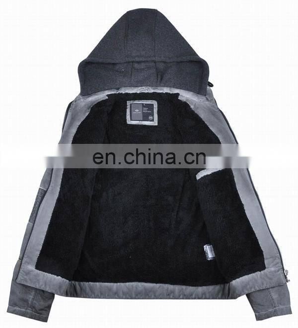 2016 new design high density men cotton washed hoodie jacket