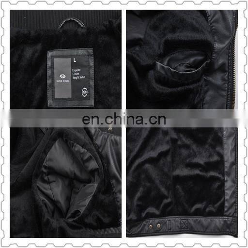 2015 last fashion handsome faux fur lining pu leather man fur coat