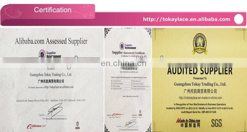 Popular african textile ,embrodery lace fabric with stones