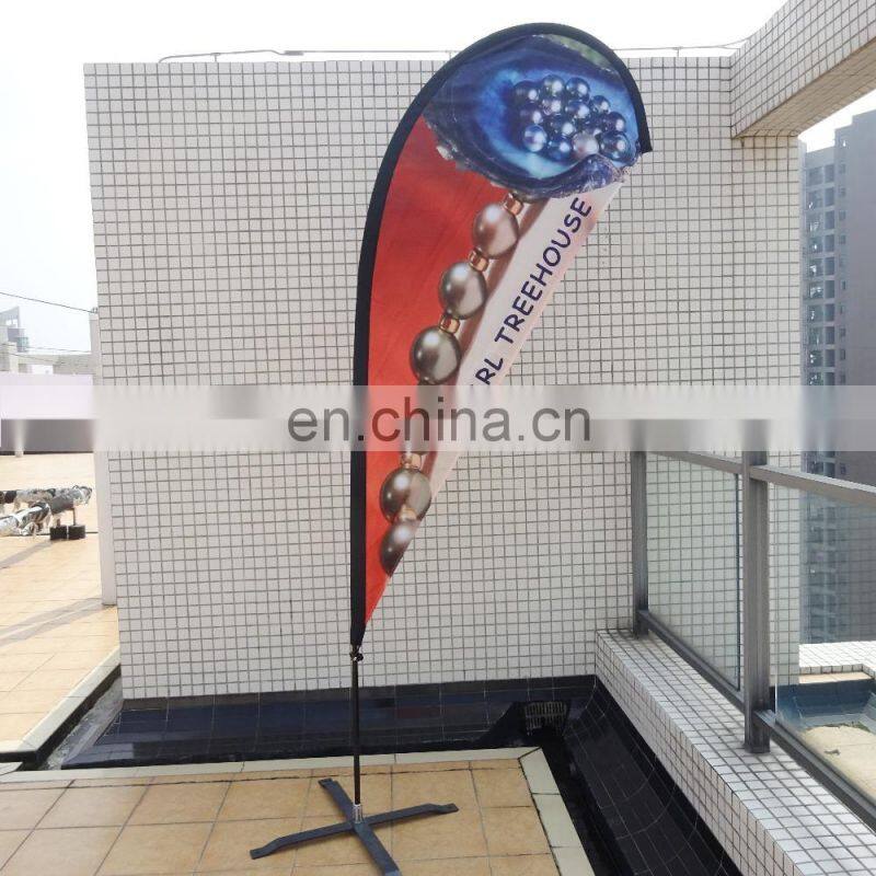 polyester advertising beach flag with poles