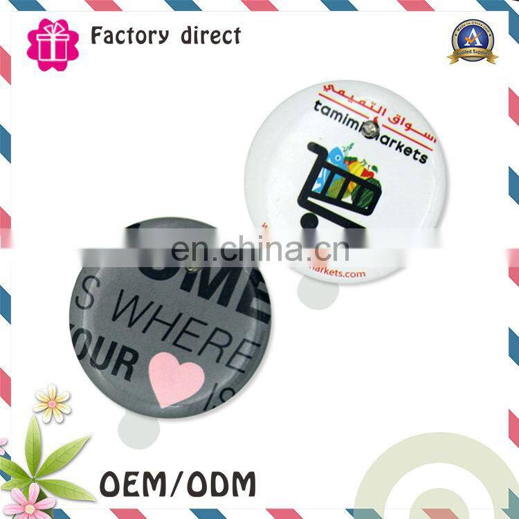 direct manufacturer round shape metal material safe pin light up Badges