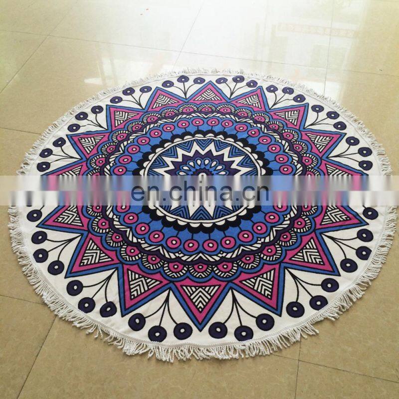 M0050 Micro Fiber Round 'Roundie' Beach Towel With Tassels