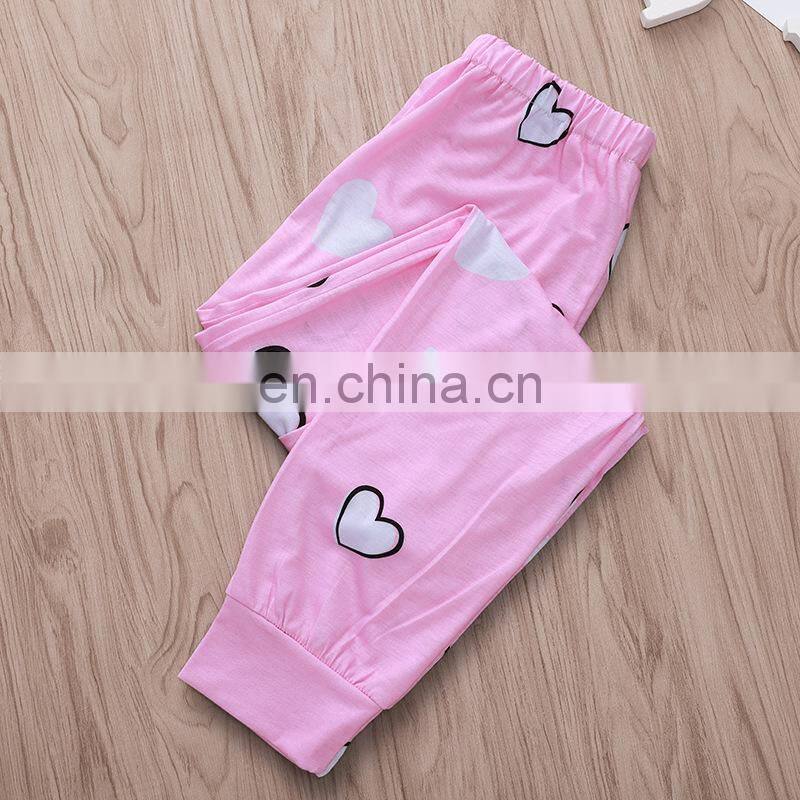 2019 Summer easter day pink girls bunny tops tshirt & love heart pp pants 2pc set 4-8years