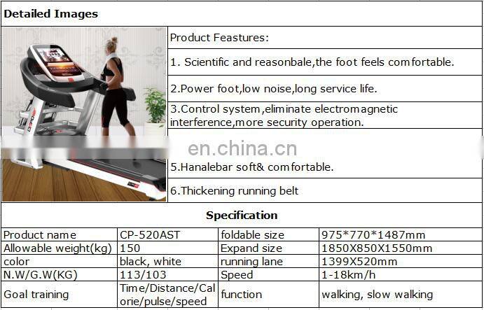 Design new style home use incline 4.0hp ac motor treadmill
