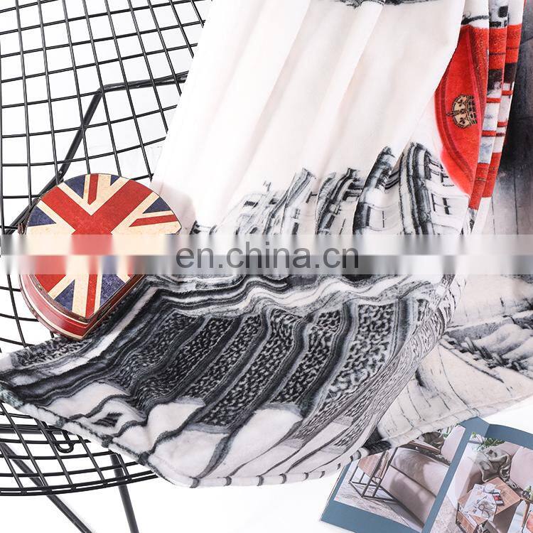 Custom Soft 3D Digital Print Screen Print Blanket Flannel Fleece Thick Throw Blanket With Good Color Permeability