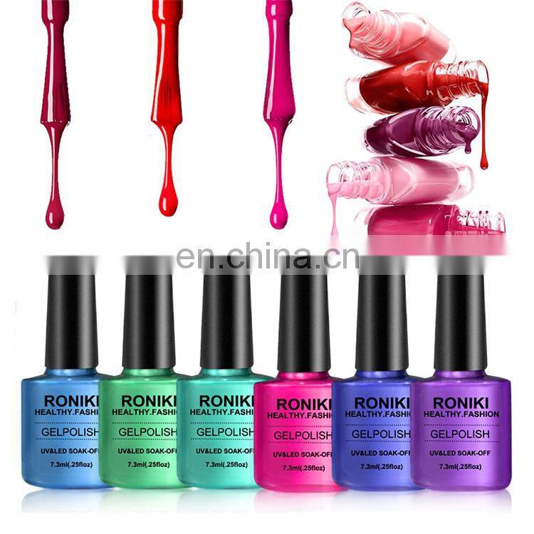 RONIKI Gel Art Wholesale 7.3ml colorful bottle private label Rainbow Color Gel Nail Polish