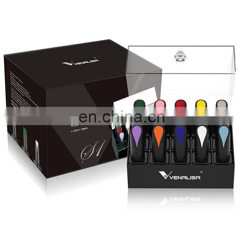 VENALISA Newest Semi-permanent 15ML Nail Gel Polish 15PCS Kit High Gloss UV LED Soak Off Gel Esmalte OEM/ODM Private Label