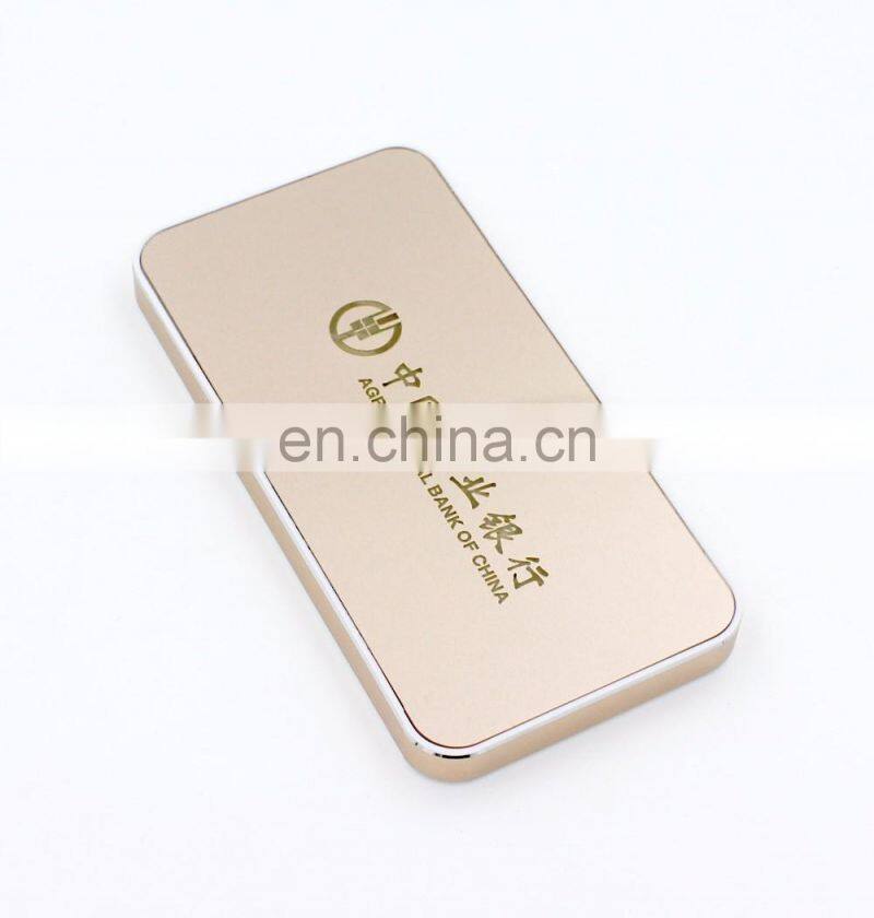 2020 super thin metal power bank oem logo micro usb mobile power charger customized color