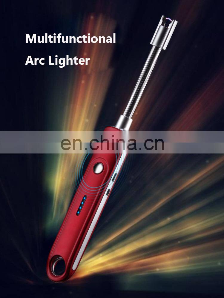 Cheapest Power Safety Switch Flexible Neck Pulsed Arc USB Charging Arc Lighter With Hook