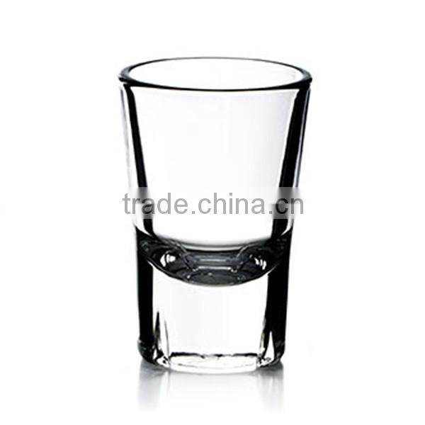 Handmade mouth blown clear short hot shot glass