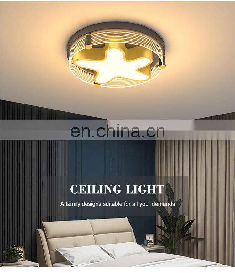 New Product Decoration Indoor 36W 48W Round Star Bedroom Iron Acrylic Modern LED Ceiling Lamp
