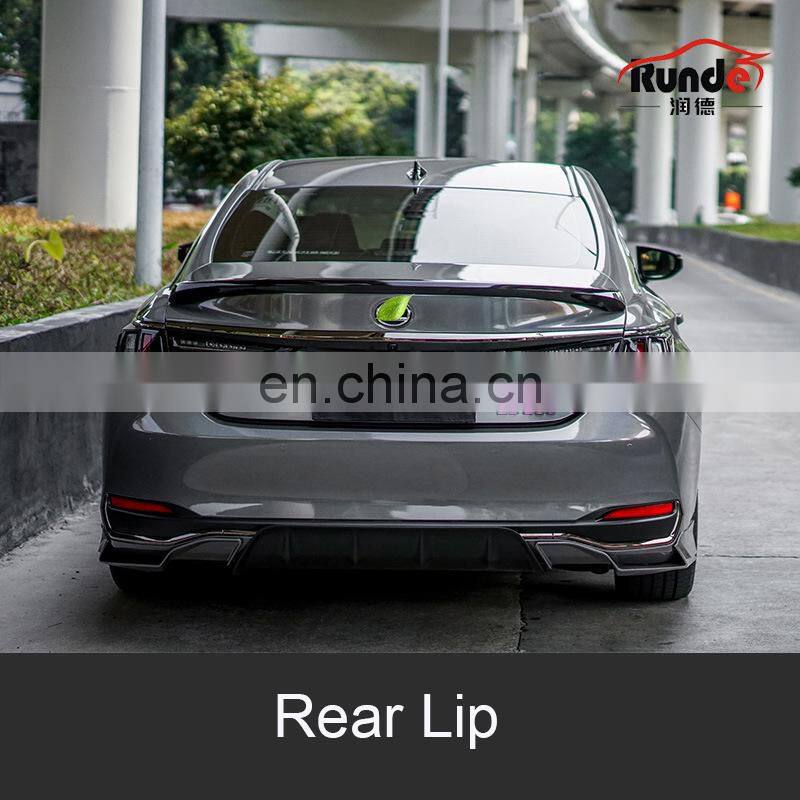Runde PP Material Body Parts With Front Rear Lip Spoiler Side Skirt Rear View Mirror Fender For 2018-2021 Lexus ES body kit