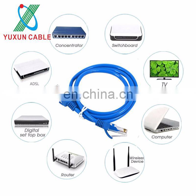 YUXUN Factory supply CCC CE 4 pairs 24awg cat5e utp patch cord high speed cat5 patch cable for computer