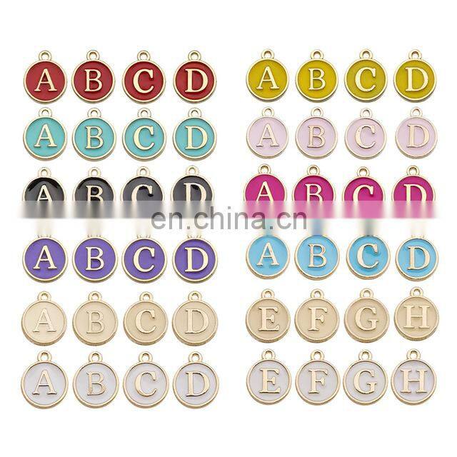 26pcs 12*14mm Alphabet Letter Enamel Charms Jewelry Handmade Pendants Jewelry Making Handmade DIY Bracelet