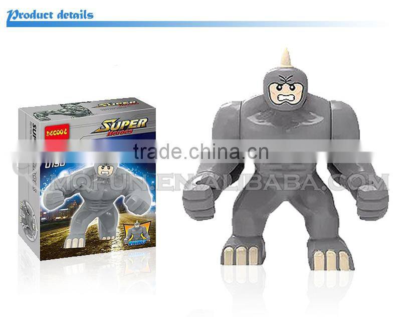 Mini Qute DECOOL Marvel Avenger super hero spiderman superman Rhino building block action figure educational toy NO.0190