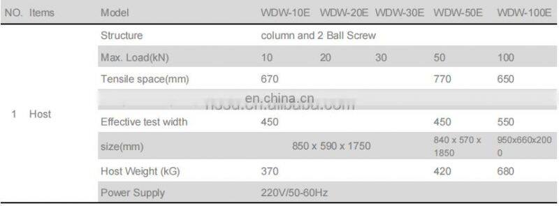 Meter material test 200kn tensile testing machine