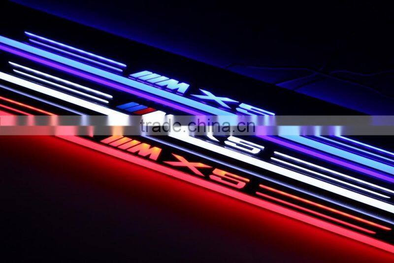 For E70 led moving flash sill scuff sill plate light new car styling door sill plate light auto spare accessory lamp