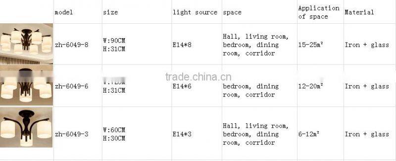 2016 new wrought iron candle chandelier lightingZH-6049