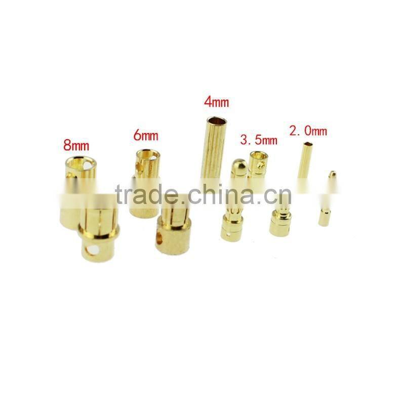 Gold Tone Metal Banana Plug Male Female Banana Bullet Connector