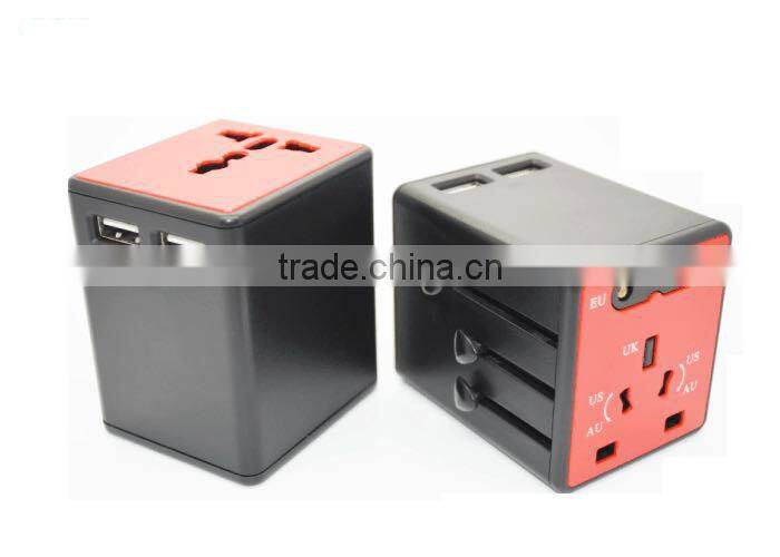 Output 5V 2.1A World Travel Universal Plug Power Outlet Adapter Dual USB Charger AU/US/UK/EU