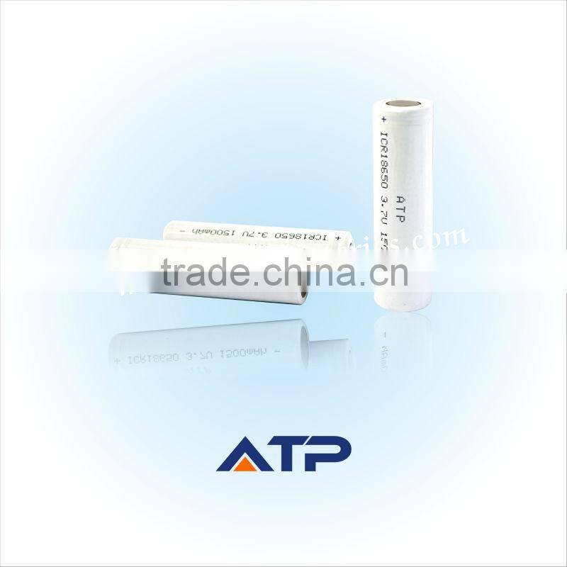 ICR18650 rechargeable li-ion battery 10A discharging current 1500mah