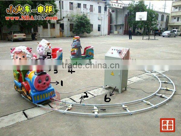 Electric train with track for kiddie's ride