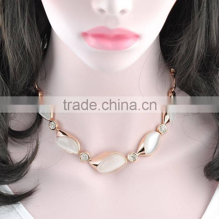 Imitation jewelry chunky bubblegum opal latest design saudi gold jewelry necklace