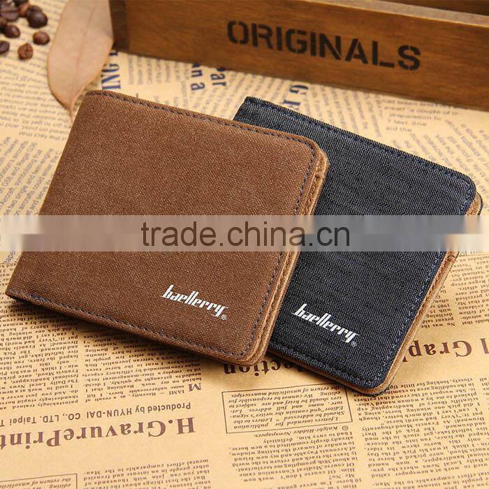 High Quality Bifold Canvas Wallet Credit Card holder Canvas wallet clip