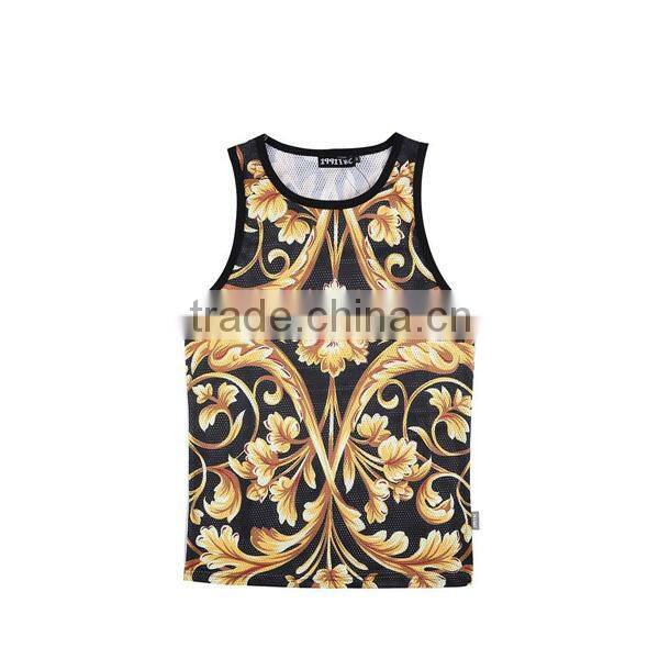 Lightweight mesh fabric for sublimation tank top/custom tank top/free design wholesale tank top