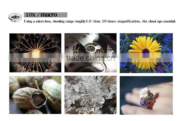 3 in 1 camera lens compatible with most types of mobile phones and take different pictures from others
