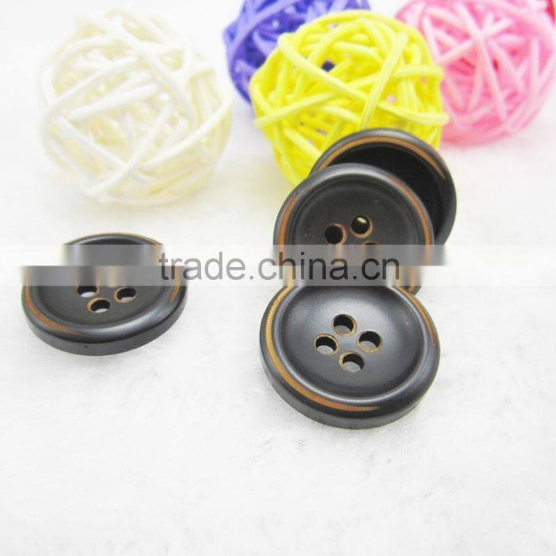 Sedex Audited Factory 2 Pillar Burnt rim Polyester Button, Resin Button