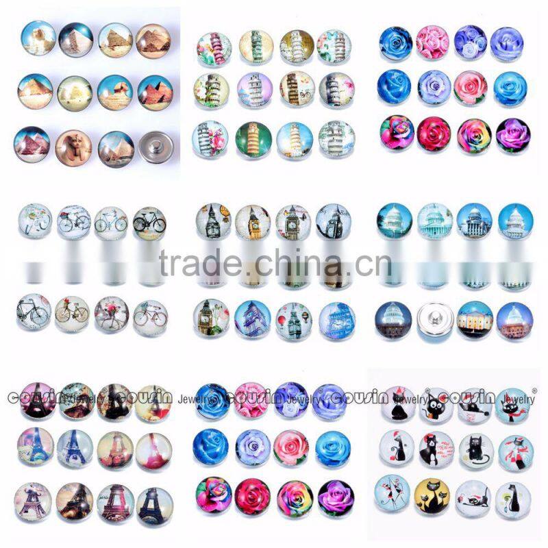 18mm Glass snap button Cutomized for interchangeable charm jewelry fit snap button Jewelry Cousin jewelry