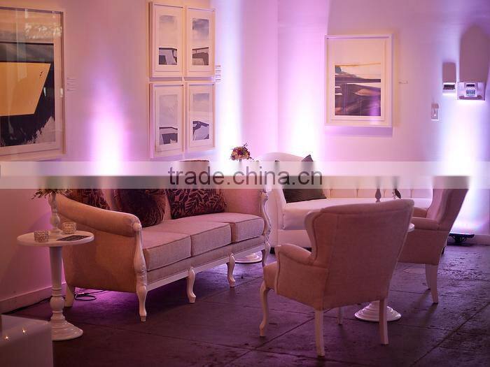 White carving frame fabric cover eventing sofa XW1027