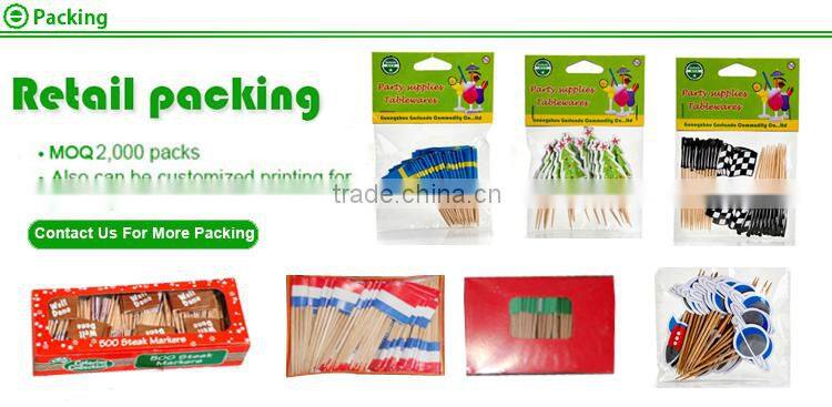 New style hot sell flag bamboo party cocktail food stick