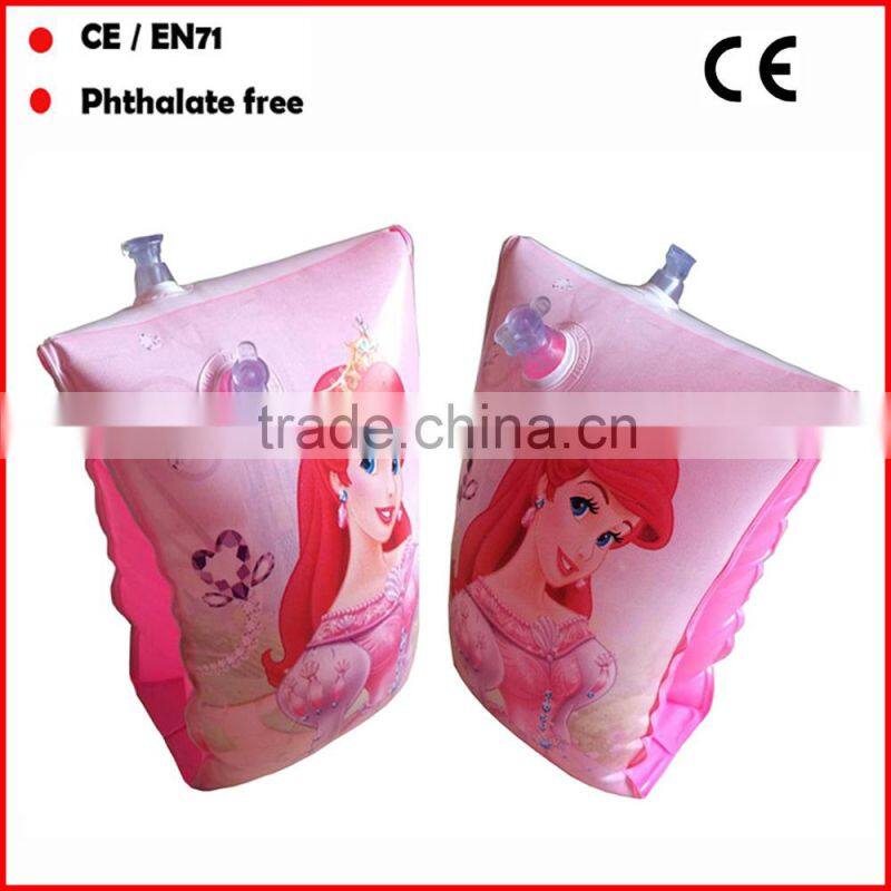 Pretty printed inflatable swimming armrings for kids inflatable armbands