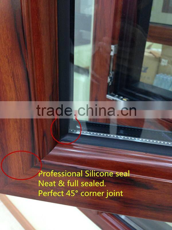 Latest window design for villa & house, glass panel & mosquito net two-in-one