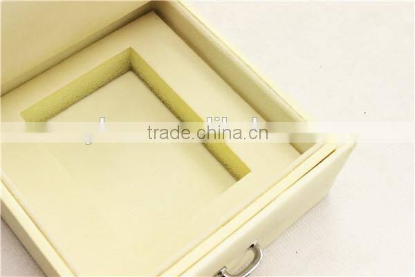 Sweet white drawer type PU leather jewelry box