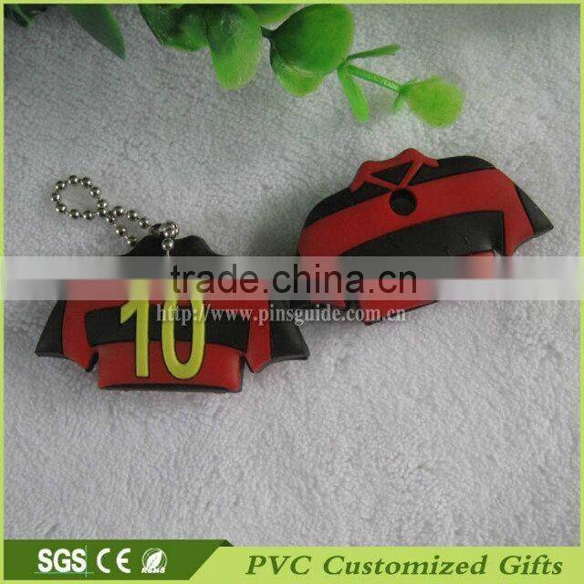 3d custom soft pvc silicone car key cover with polo shirts design