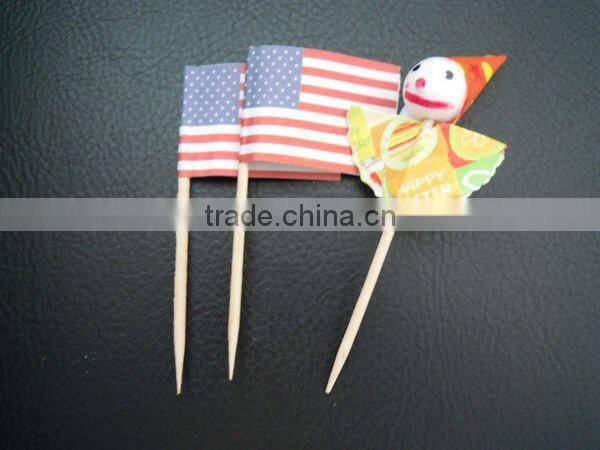 Mini toothpick paper flag