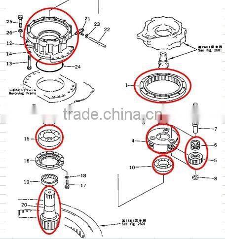 excavator motor shaft excavator travel shaft LS280 motor shaft