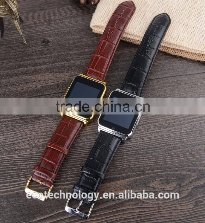 15$ W90 Bluetooth Smart Watch 6260A Men Luxury Leather Business Wristwatch Knight Full View HD