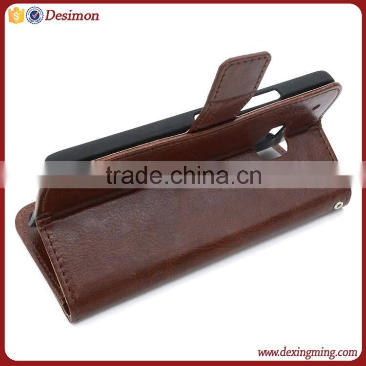 Super slim leather flip wallet case for htc one m9 , for htc m9 cover case